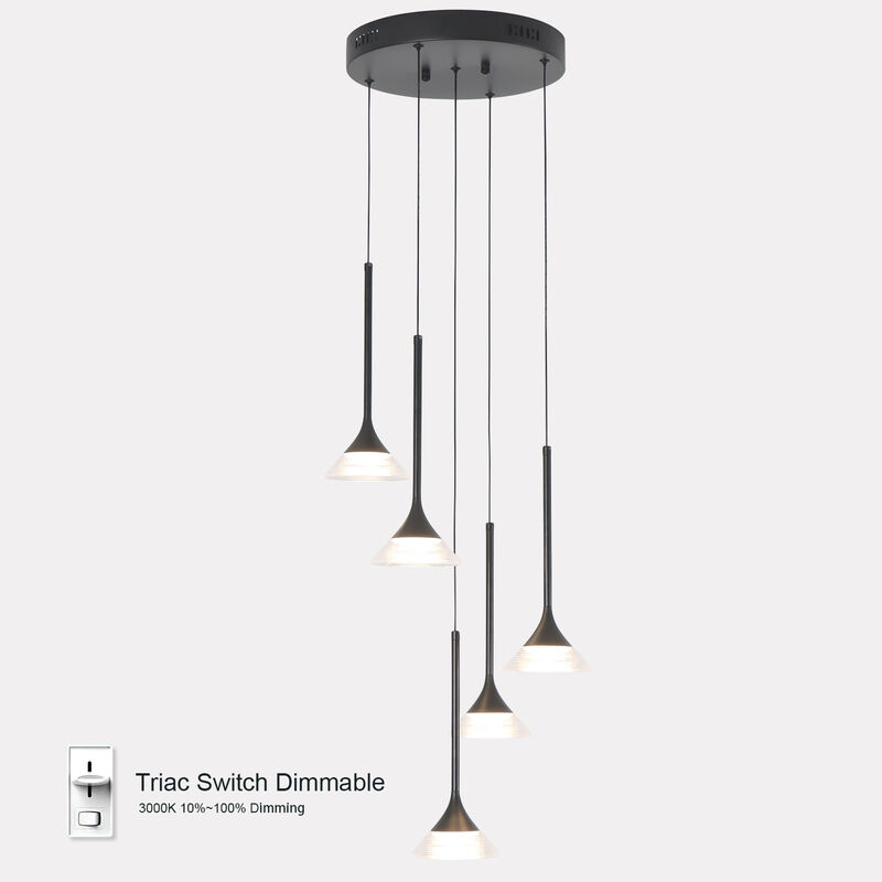 5 lights Cluster Chandelier Kitchen Island Pendant Stairs LED Dimmable image number 8