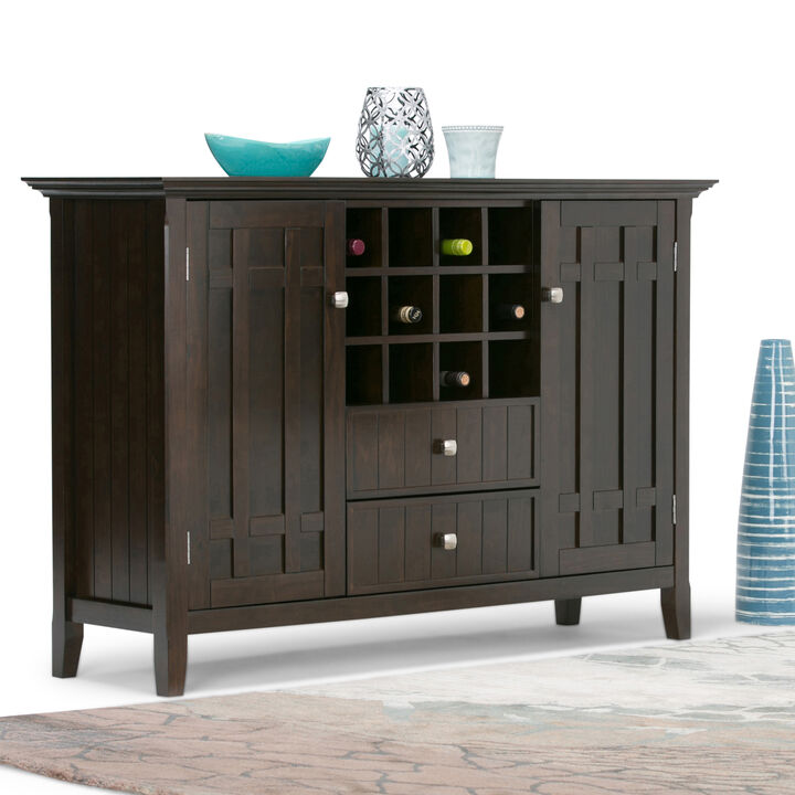 Simpli Home Bedford Sideboard Buffet and Wine Rack