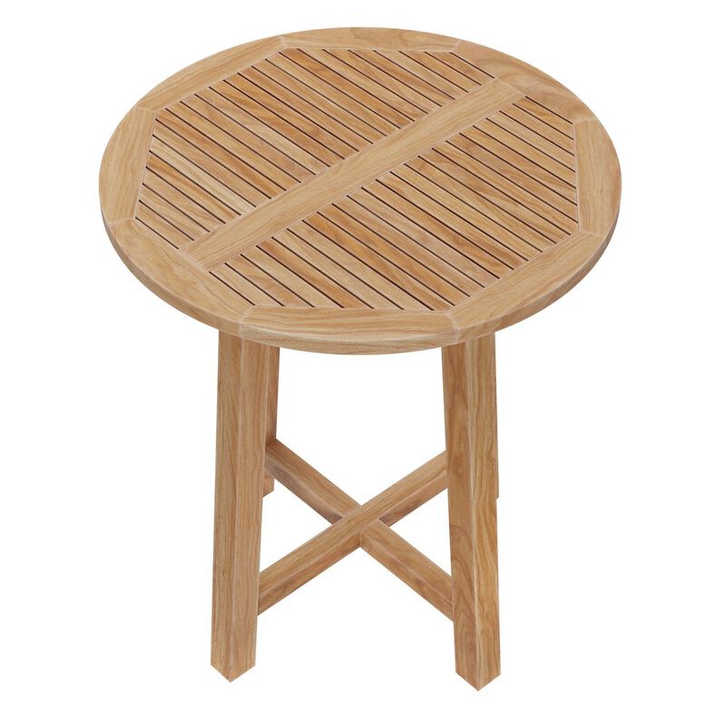 Wellspring 36" Outdoor Patio Teak Wood Bar Table image number 3