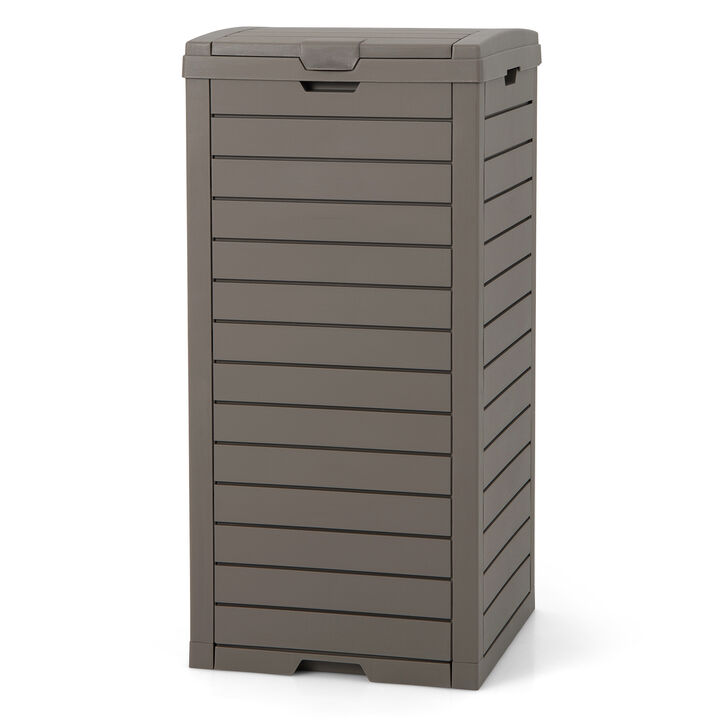 31 Gallon Large Outdoor Trash Can with Lid and Pull-out Liquid Drawer