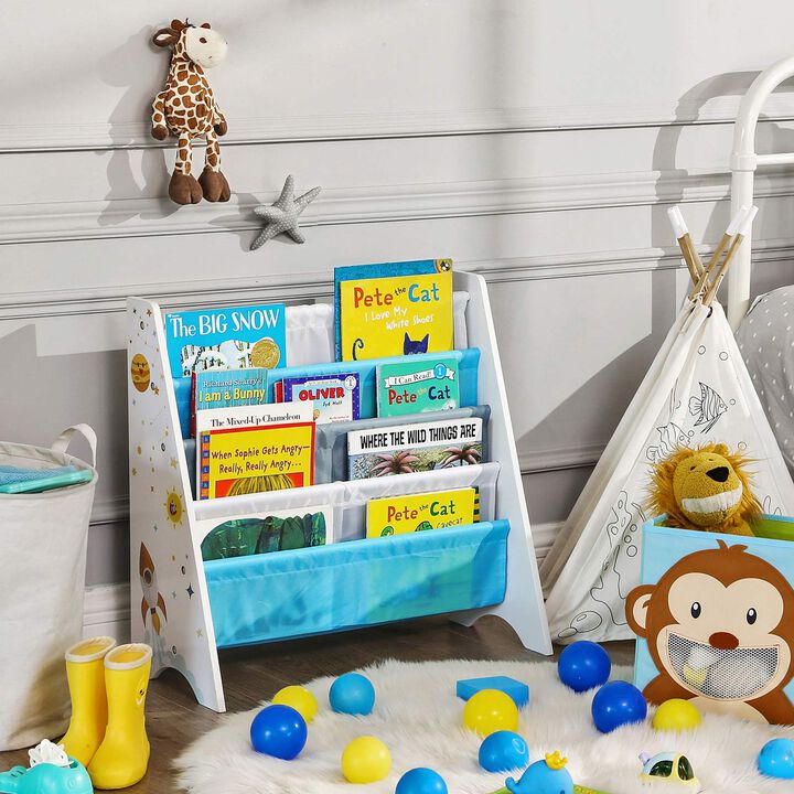BreeBe Kids’ Book Organizer Blue and Gray