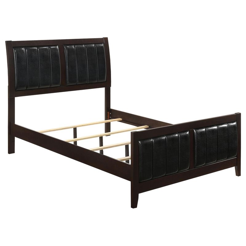 Vida 4pc Full Size Bedroom Set, Brown Faux Leather Upholstery, Dresser image number 2