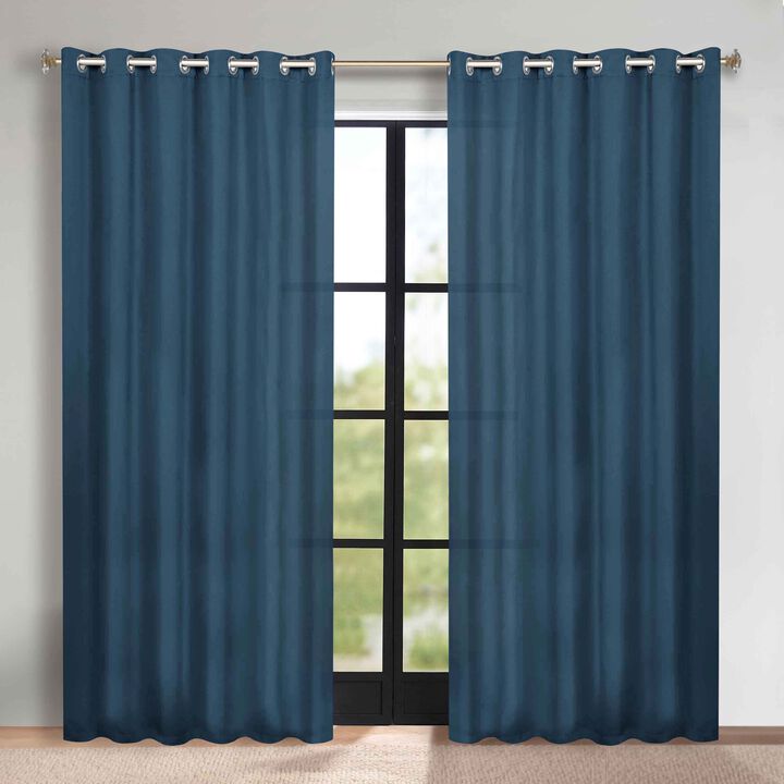 Modern Solid Blackout Curtain Panels Set of 2 Room Darkening Drapes