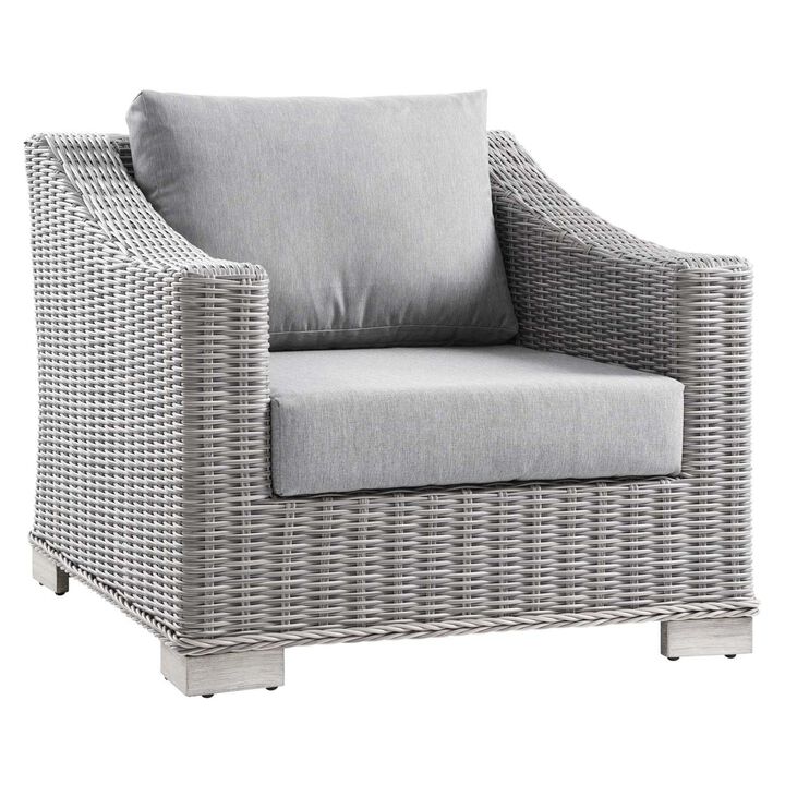 Modway EEI-4840-LGR-GRY Conway Outdoor Patio Wicker Rattan, Light Gray Gray