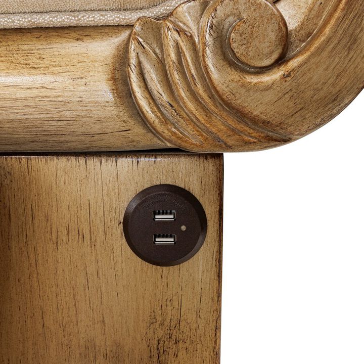 Michael Amini Platine de Royale Queen Panel Bed - Antique Platinum