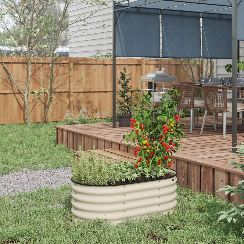 Hivvago Galvanized Raised Garden Bed 3.4'x2'x1.4' with Safety Edges image number 1