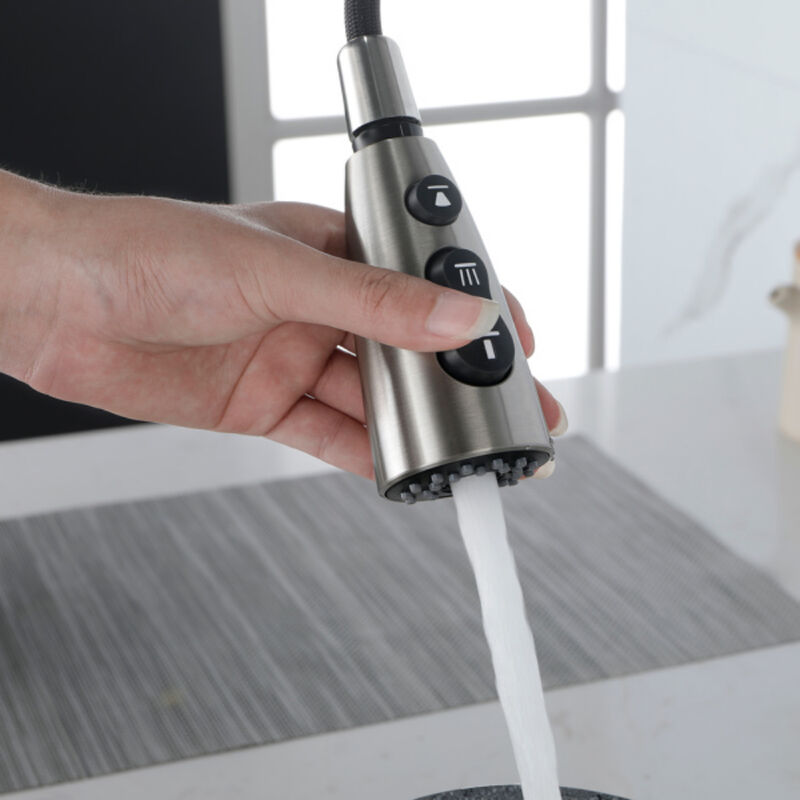 Modern Kitchen Faucet, Brushed Nickel, Pull-Down Sprayer, High Arc, Single Handle