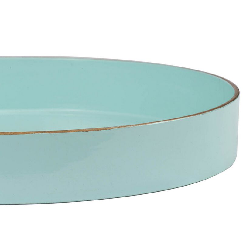 Mimosa Round Plastic Accent Tray, Turquoise Blue image number 3