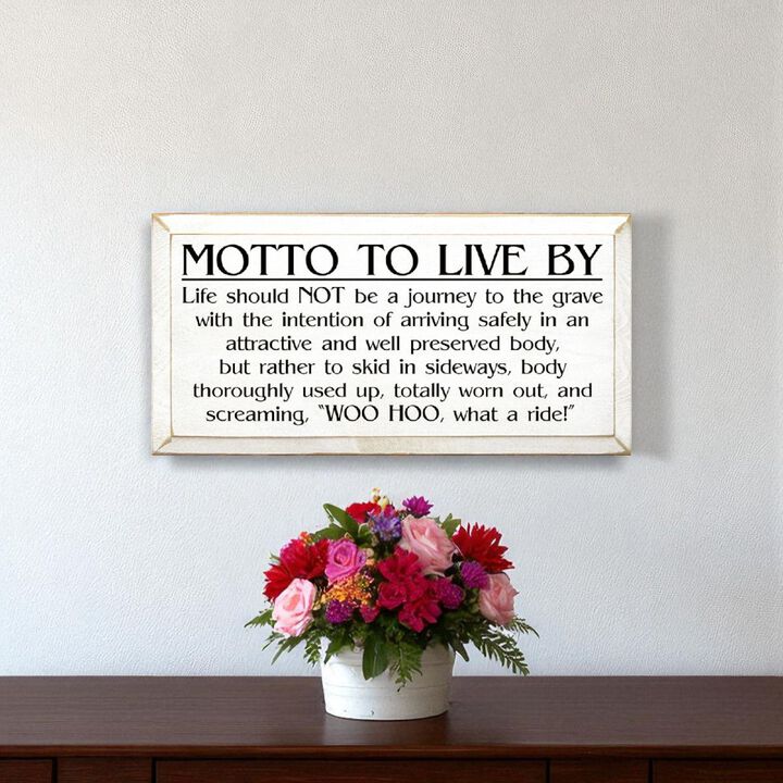 General Motto to Live By Wood Sign Motivational Wall Art Decor
