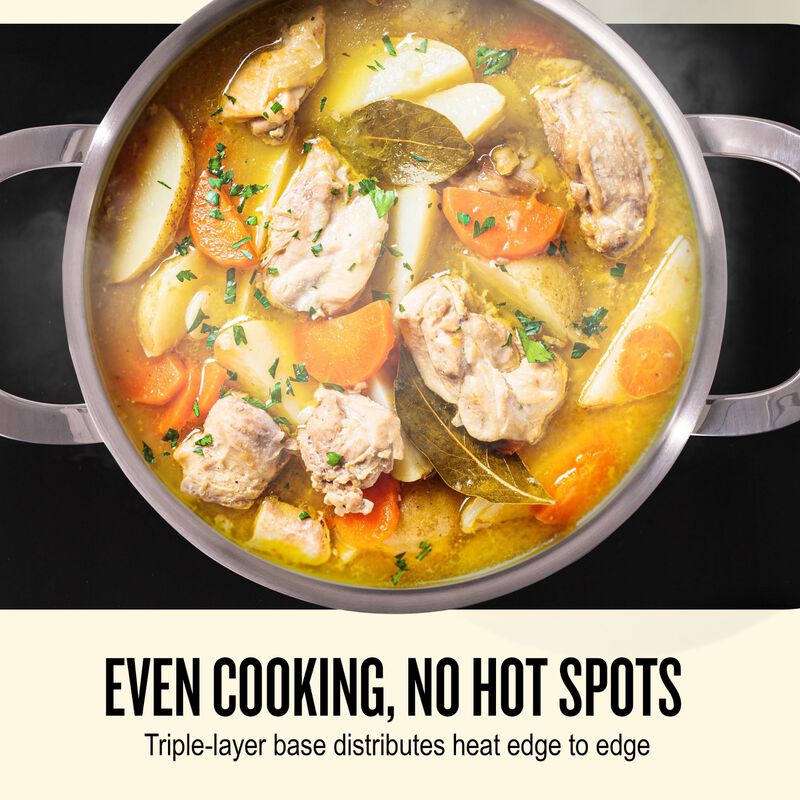 Alva Maestro Cookware Set 7-Piece Set - Stainless Steel Pots and Nonstick Ceramic Frying Pans - Oven Safe, Easy to Clean and Made without PFAS, PFOA & PTFE - Induction and All Stovetop Compatible