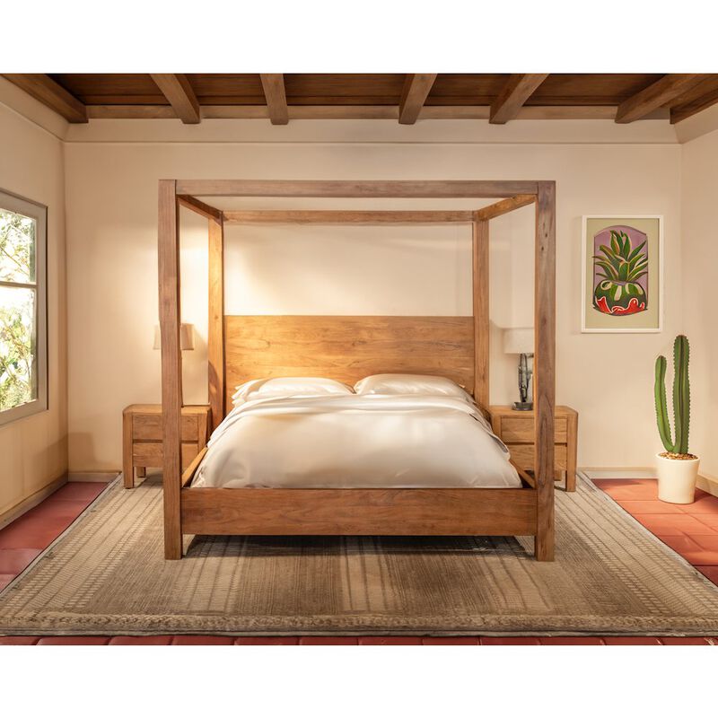 World Interiors Mesa Canopy Queen Bed in Brushed Acacia image number 6