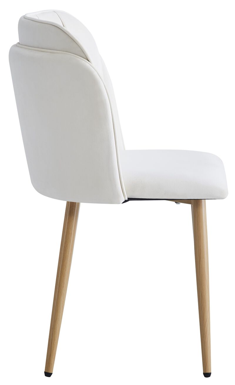 Set of 2 Scandinavian Dining Chairs with Metal Legs