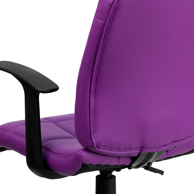Clayton Mid-Back Quilted Vinyl Swivel Task Office Chair with Arms image number 5