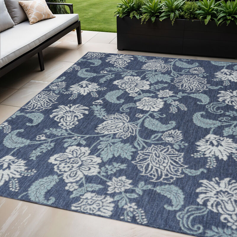 HomeRoots Floral Indoor Outdoor Area Rug image number 1