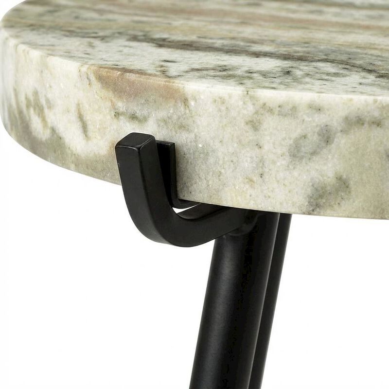 Starlight Canyon Home Marble Top Accent Table with Metal Legs, Contemporary Side Table,Brown image number 6