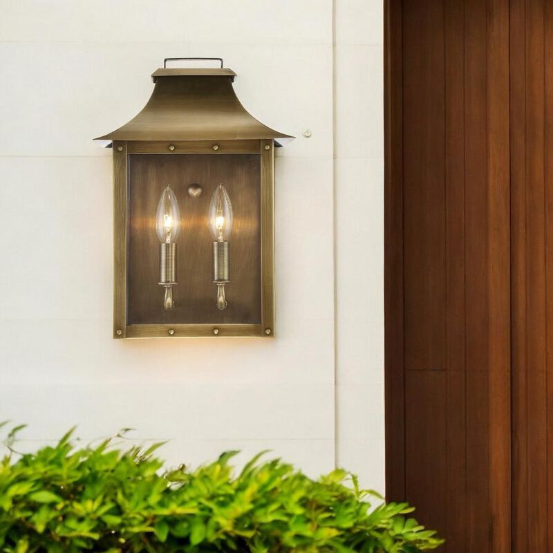 Hivvago Manchester 2-Light Aged Brass Pocket Wall Light