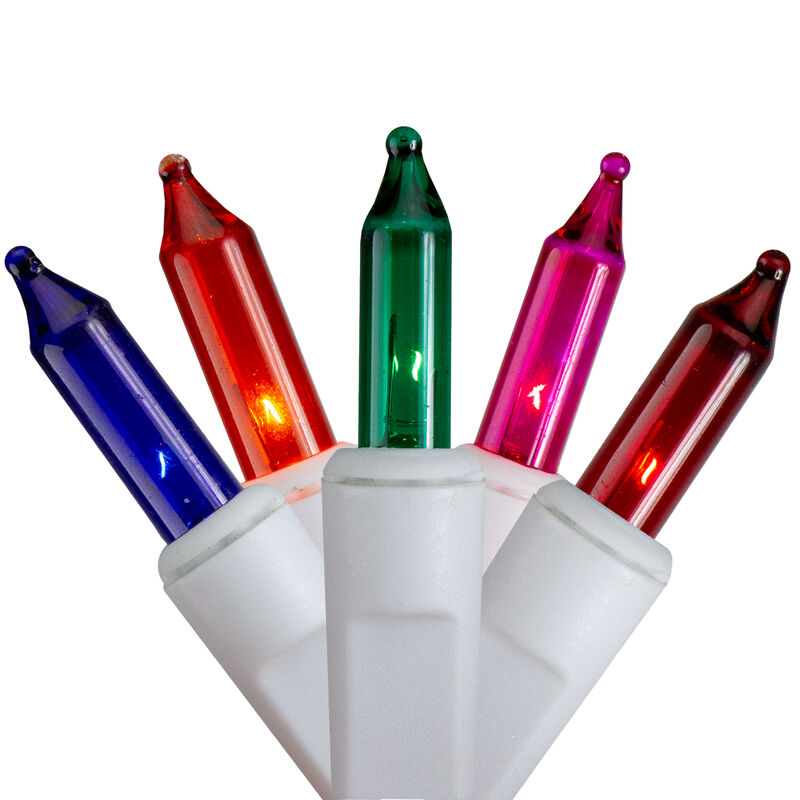 300 Count Multicolor Mini Icicle Christmas Lights  9.5ft White Wire image number 0