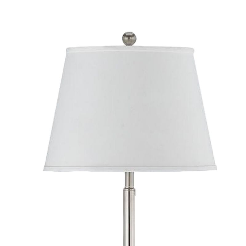 Metal Round 3 Way Floor Lamp with Spider Type Shade, Silver and Brown - Benzara