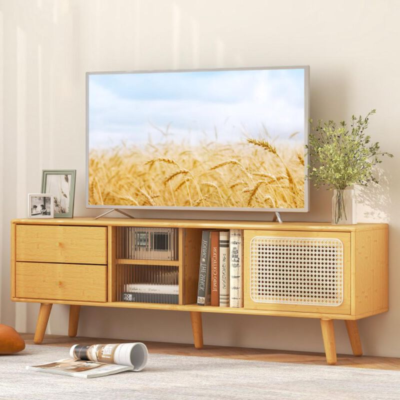Hivvago Bamboo TV Stand for TV