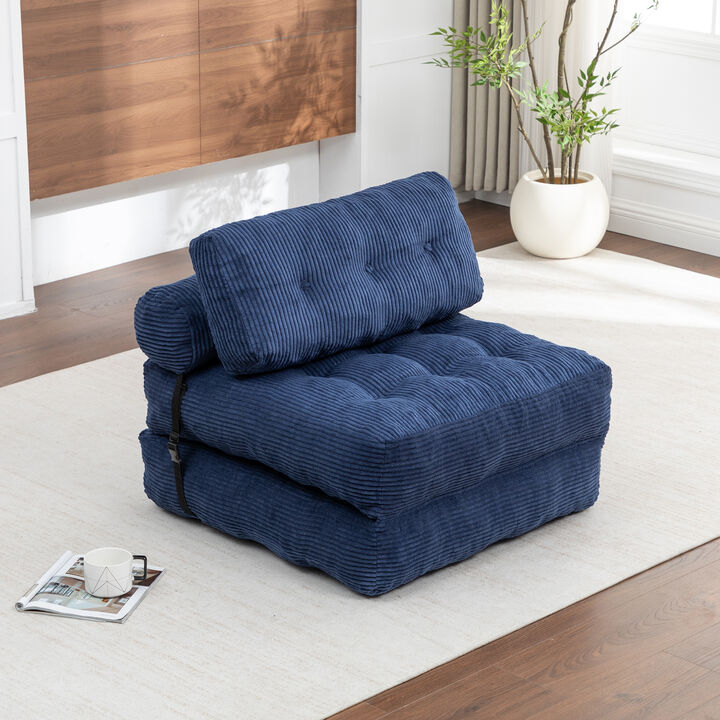 Merax Convertible Sleeper Chair with Pillow Foldable Mattress with Back Support