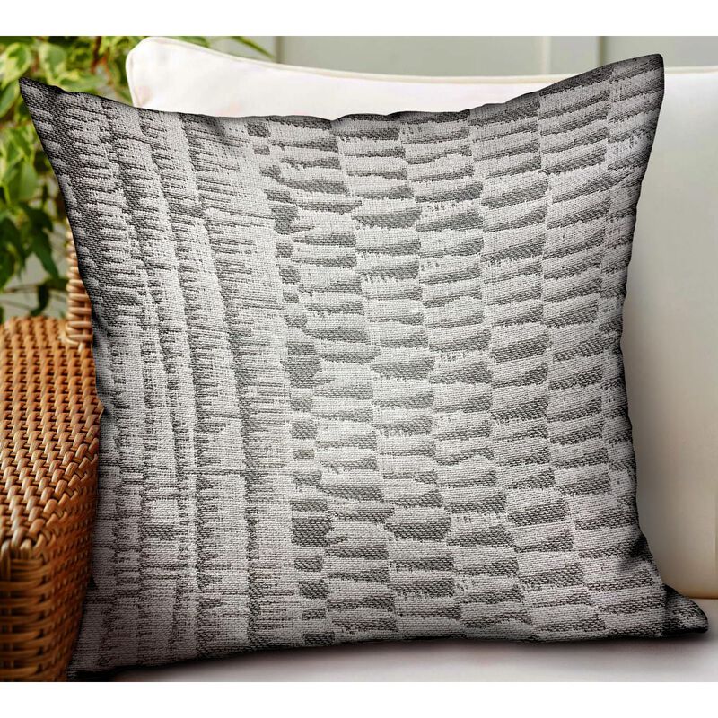 Plutus Brands Epoxi River Gray Dobby Luxury Outdoor/Indoor Throw Pillow image number 1