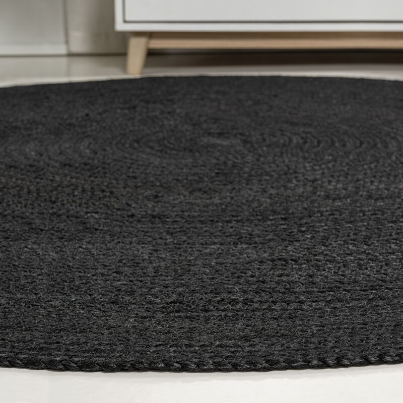 Zara Braided Coastal Cottage Round Jute Round Area Rug