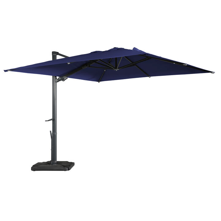 MONDAWE 10ft Square Cantilever Patio Umbrella with Included Base Weight for Outdoor Sun Shade