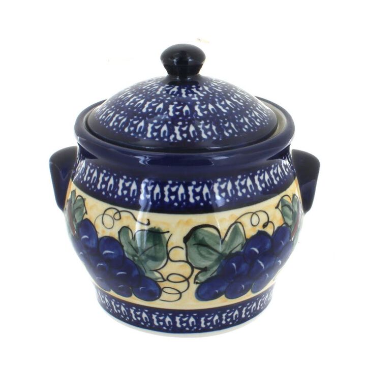 Blue Rose Polish Pottery Nature Medium Canister