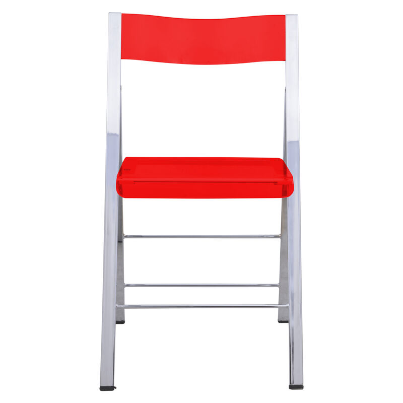 LeisureMod Menno Modern Acrylic Folding Chair, Set of 4