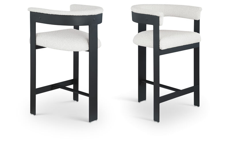 Meridian Furniture Romeo Vegan Leather Counter Stool, Set of 2