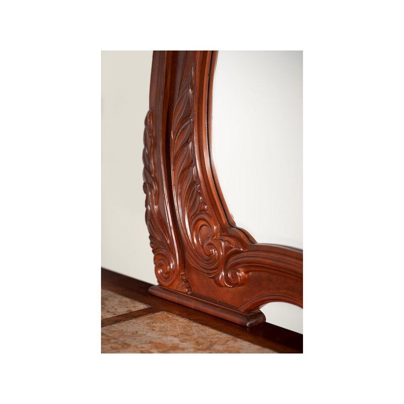 Michael Amini Cortina Dresser & Mirror - Honey Walnut