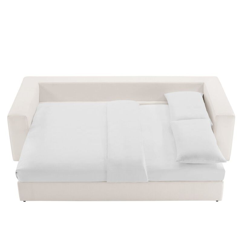 Modway Commix Down Filled Fabric Sleeper Sofa in Pure White image number 9
