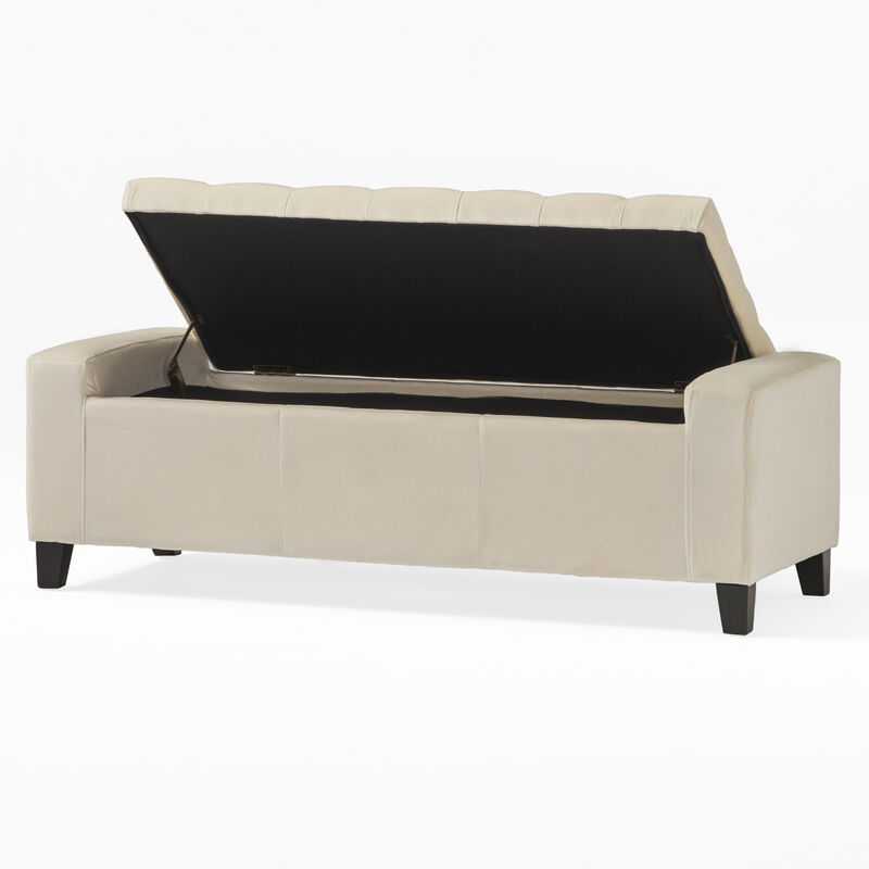 Merax Fabric Upholstered Storage Ottoman for Living Room, Bedroom image number 0