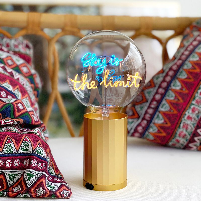 Bulb SKY IS THE LIMIT Blue/ Amber with Base Table Lamp PORTABLE Pop image number 4
