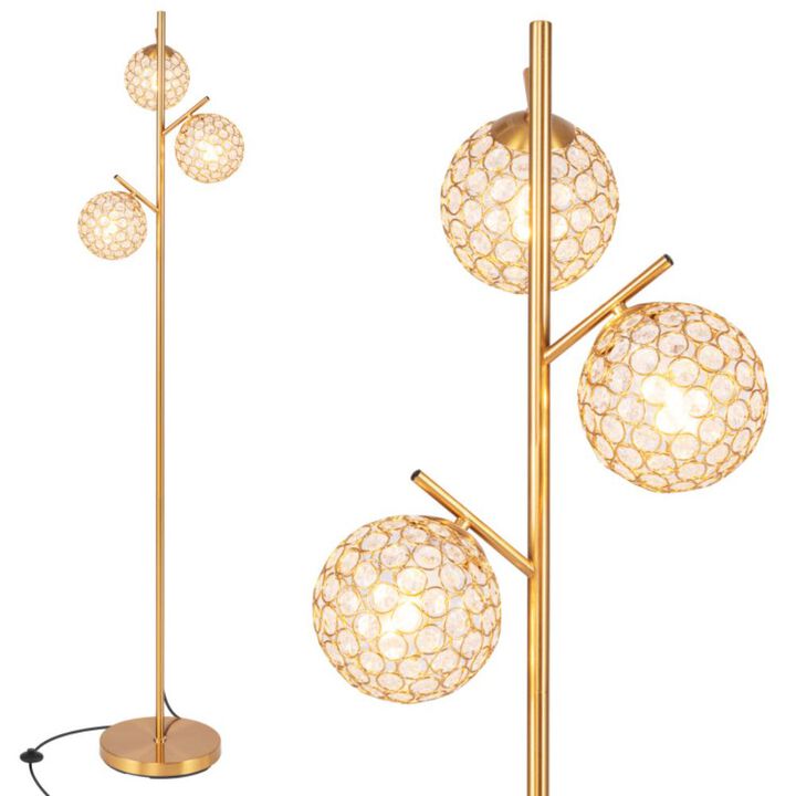 Hivvago 3-Globe Floor Lamp with Foot Switch and 3 E26 Bulb Bases