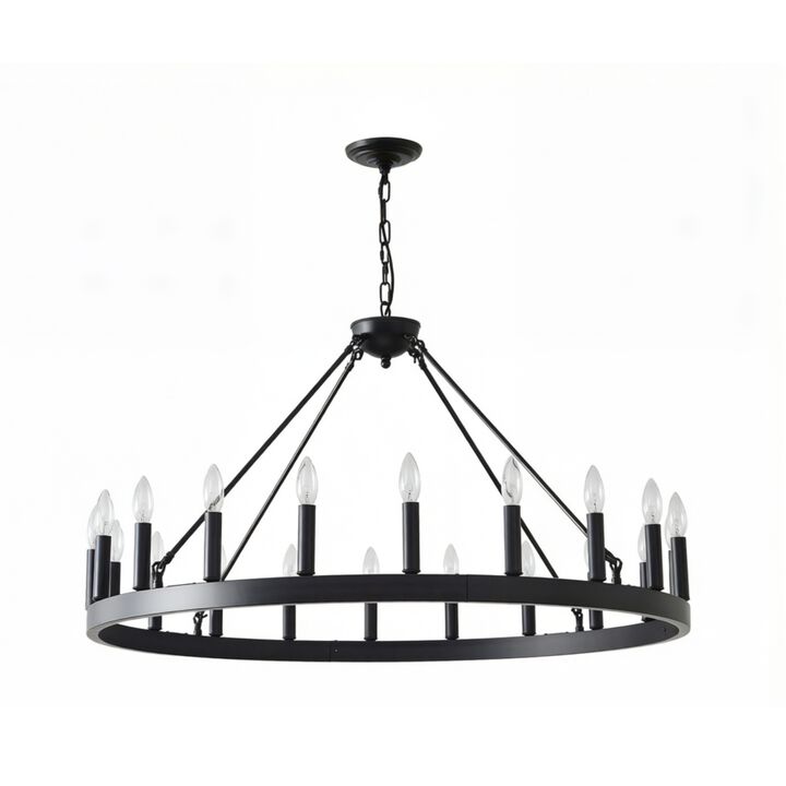 ELEMENT ACE 20-Light Extra Large Wagon Wheel Chandelier for High Ceilings, Ideal for Dining Room, Living Room, Kitchen, Bedroom and Porch Indoor Hanging Lighting