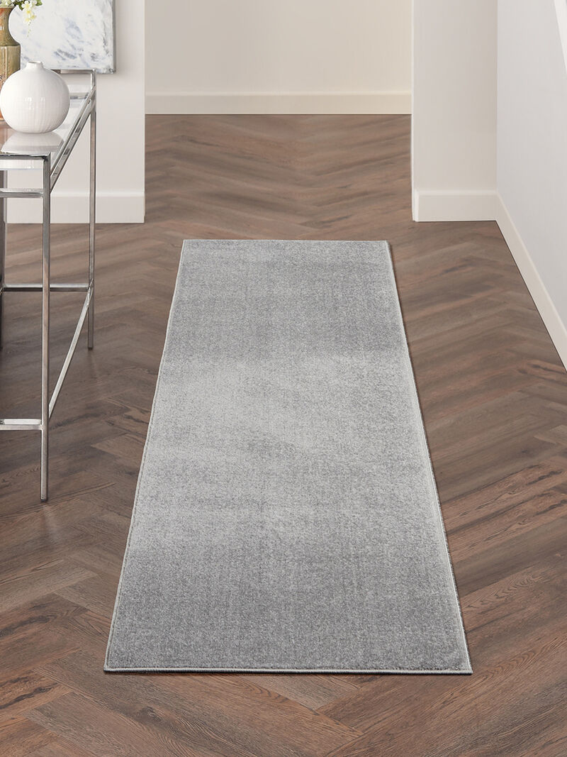 Nourison Essentials NRE01 Silver/Gray 2' x 6' Rug image number 8