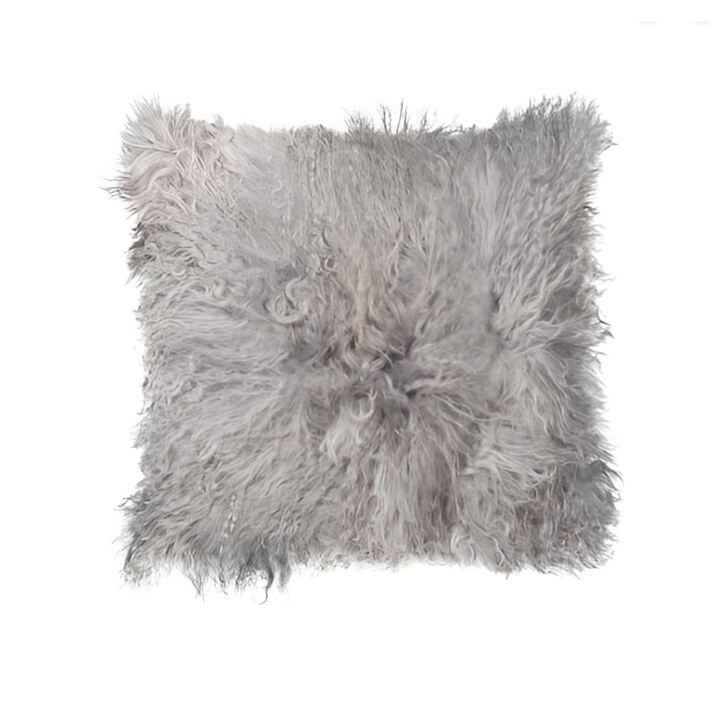 Sheepskin Decorative Throw Pillow &ndash; Soft Furry Cushion for Bedroom & Lounge