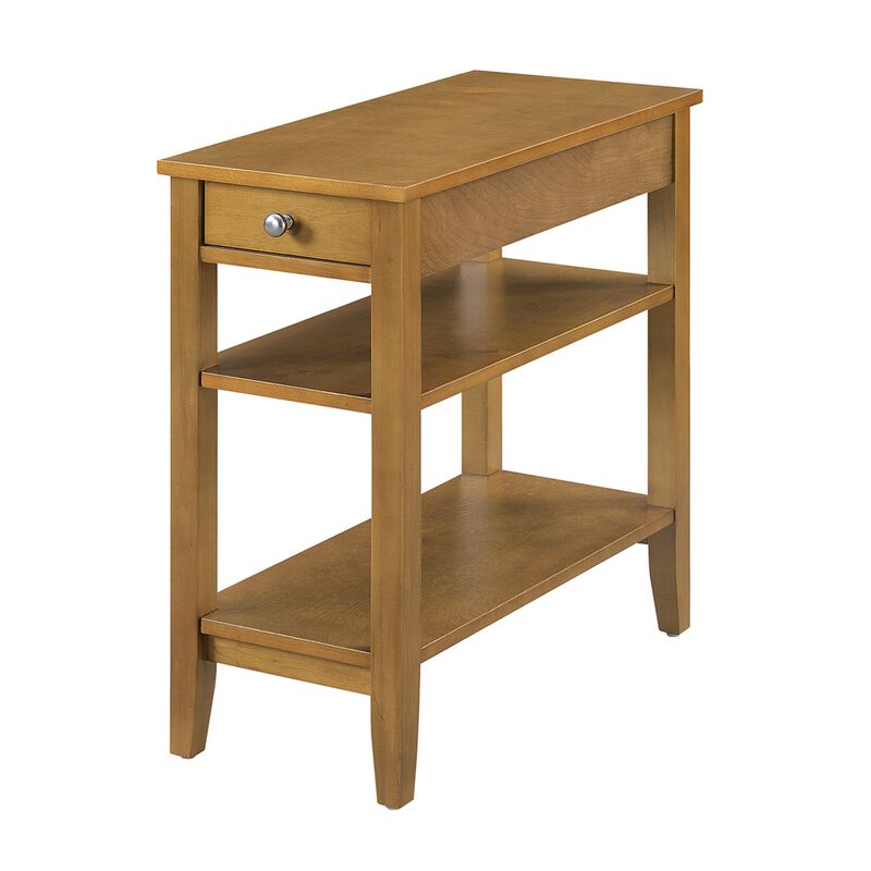 Convenience Concepts American Heritage 3 Tier End Table, 23.5"L x 11.25"W x 24"H, Light Walnut