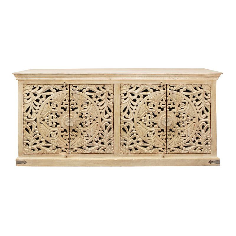 Alex Hamilton Carter Flores 4-Door Sideboard in Distressed White image number 0