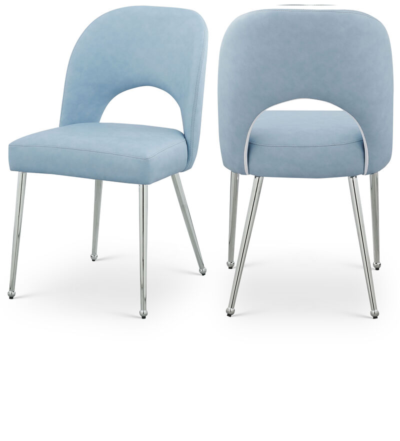 Meridian Furniture Logan Light Blue Vegan Leather Dining Chair, Set of 2 image number 0