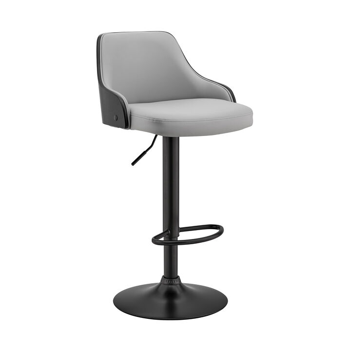 Asher Adjustable Faux Leather Bar Stool