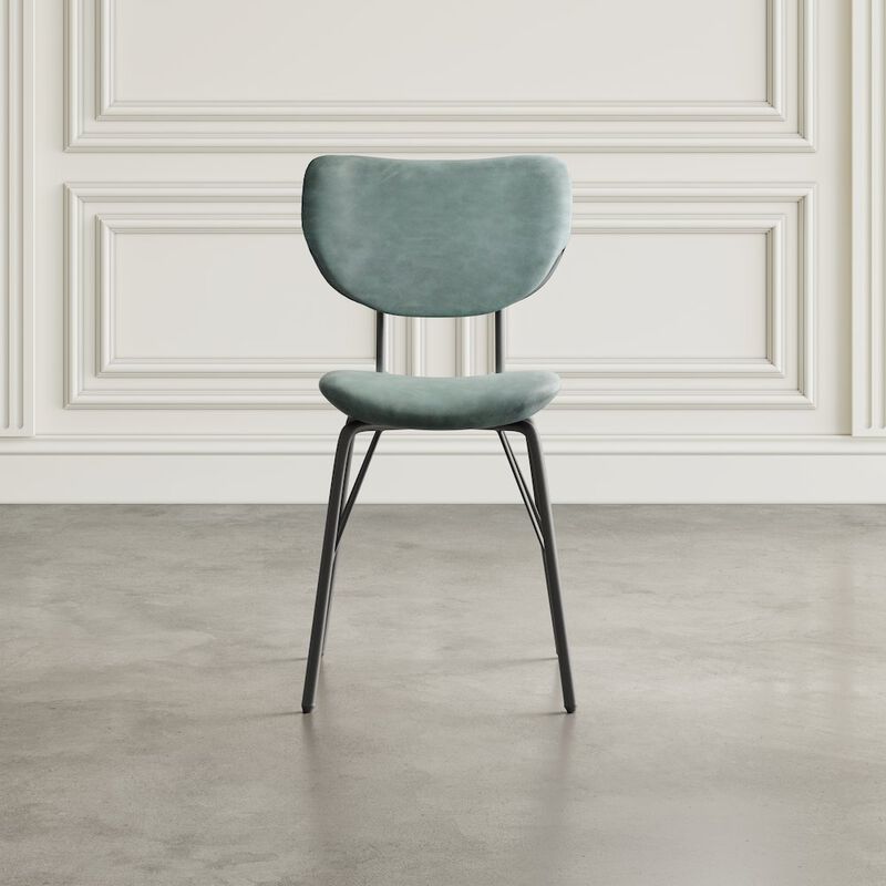 Jofran Contemporary Modern Faux Leather Split-Back Upholstered Dining Chair (Set of 2)