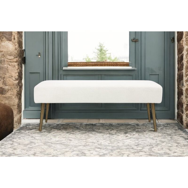 Pangea Home Avah Bench Boucle White