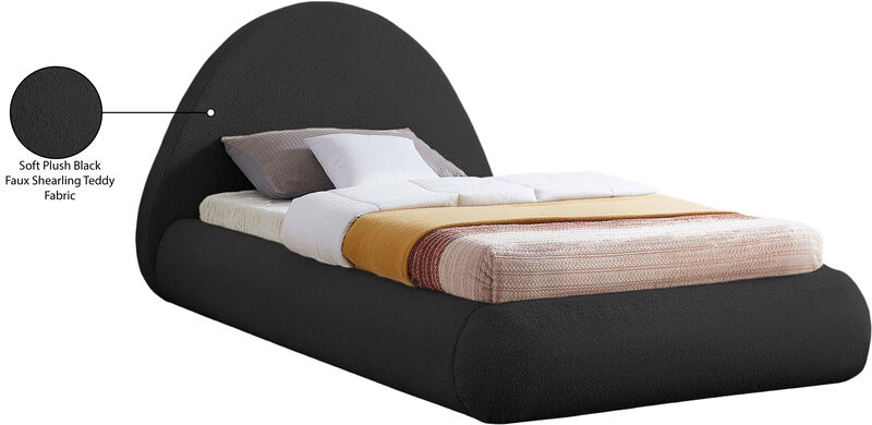 Meridian Furniture Rudy Black Teddy Fabric Twin Bed image number 8