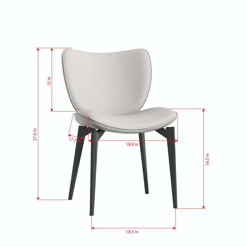 GOODSILO Modern Dining Chair Set with Ergonomic Design and Comfortable PU Leather Seating image number 2