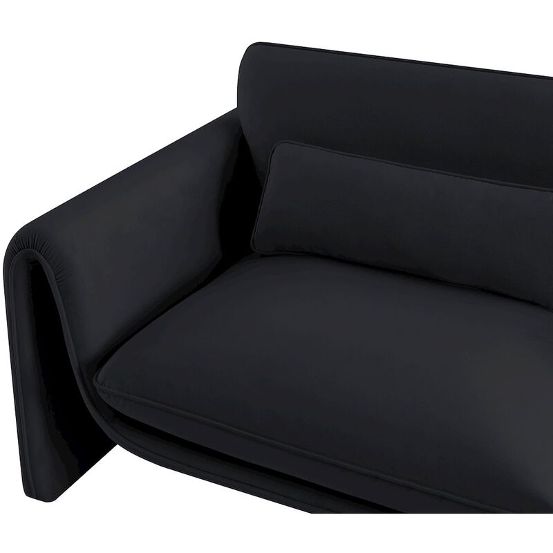 Meridian Furniture Sloan Black Velvet Fabric Loveseat
