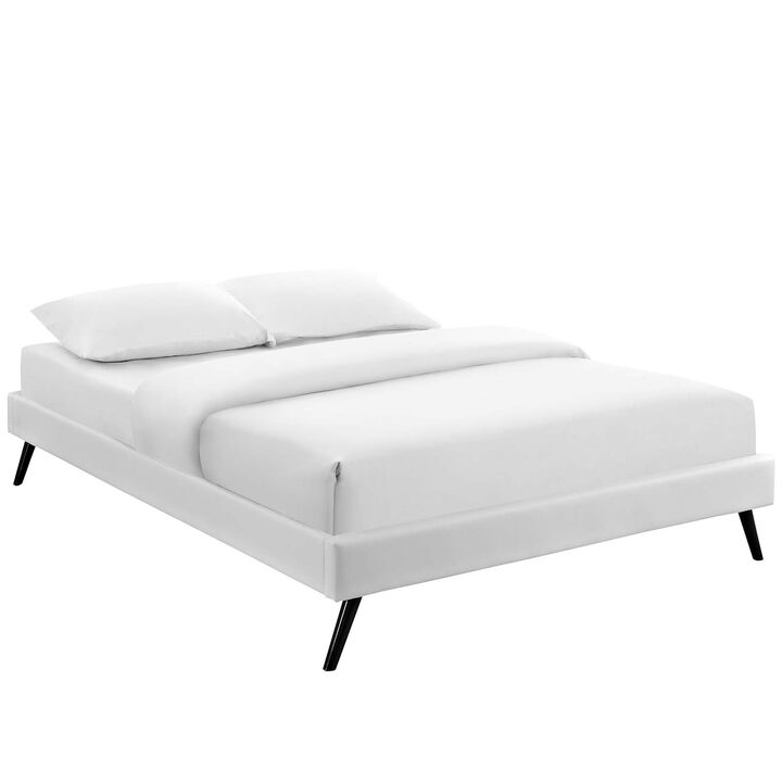 Modway - Loryn King Vinyl Bed Frame with Round Splayed Legs White