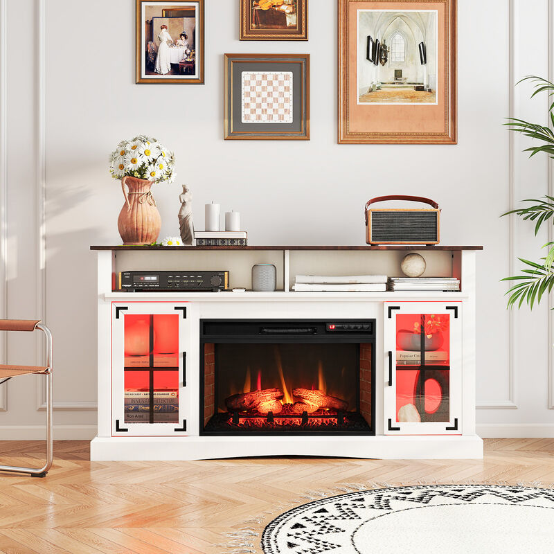 Electric Fireplace TV Stand with Remote Control and Thermostat for Living Room image number 5