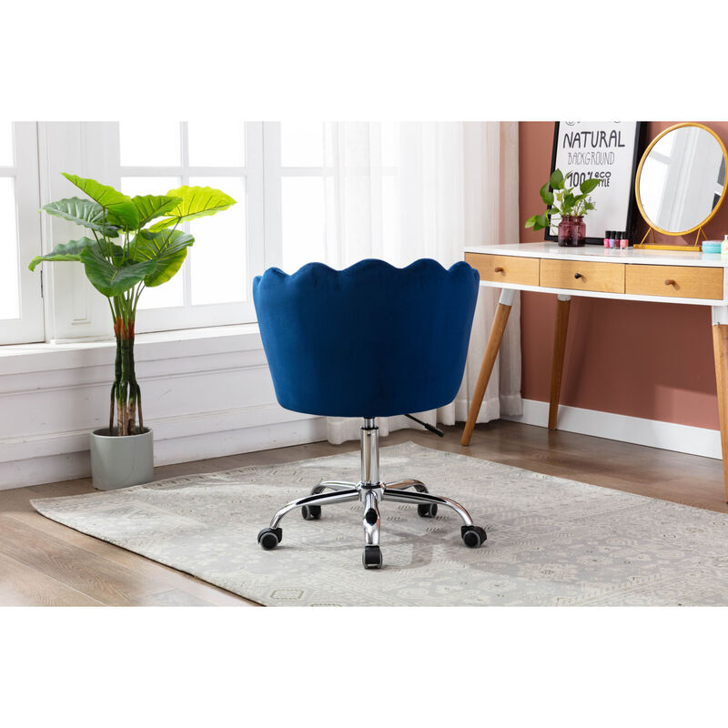 Swivel Shell Chair for Living Room/Bedroom, Modern Leisure office Chair Blue